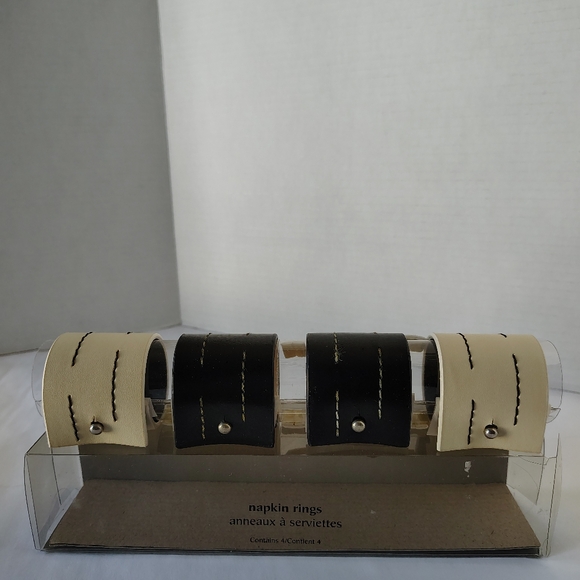 Pier 1 Other - Pier 1 Imports Set of 4 Faux Leather Napkin Rings Napkin Holder SKU 2156335